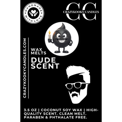 DUDE SCENT - Wax Melts, Scented Coconut Soy, 3.5oz - CrazyKooky Candles LLC