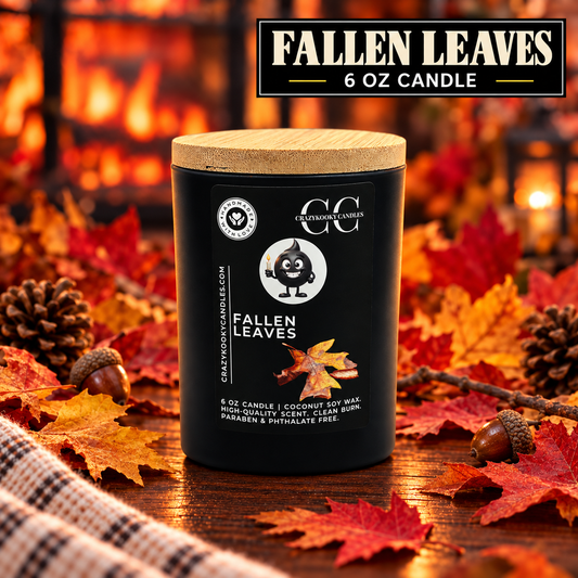 FALLEN LEAVES - Funny Candle, Scented Coconut Soy Candle, 6oz