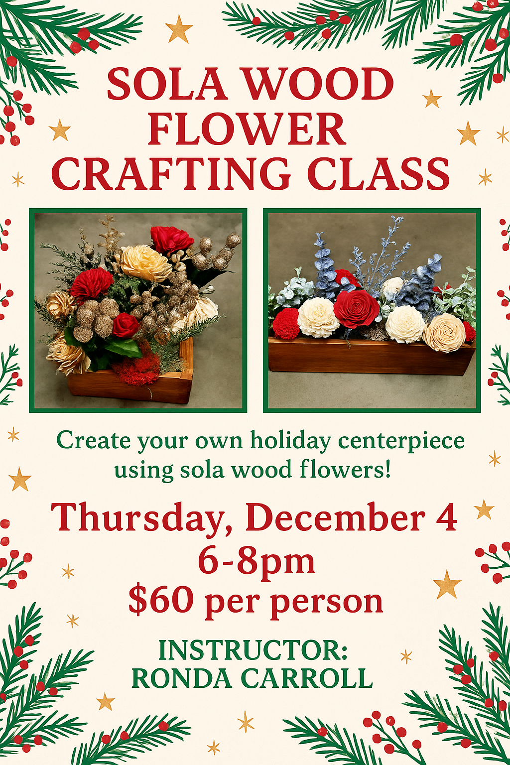 Sola Wood Flower Crafting Class