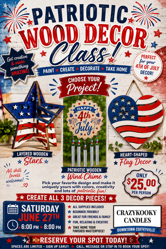 PATRIOTIC WOOD DECOR CLASS ❤️🤍💙