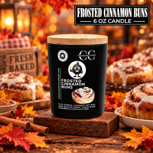 FROSTED CINNAMON BUNS - Funny Candle, Scented Coconut Soy Candle, 6oz