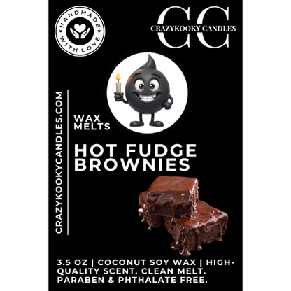 HOT FUDGE BROWNIES - Wax Melts, Scented Coconut Soy, 3.5oz - CrazyKooky Candles LLC