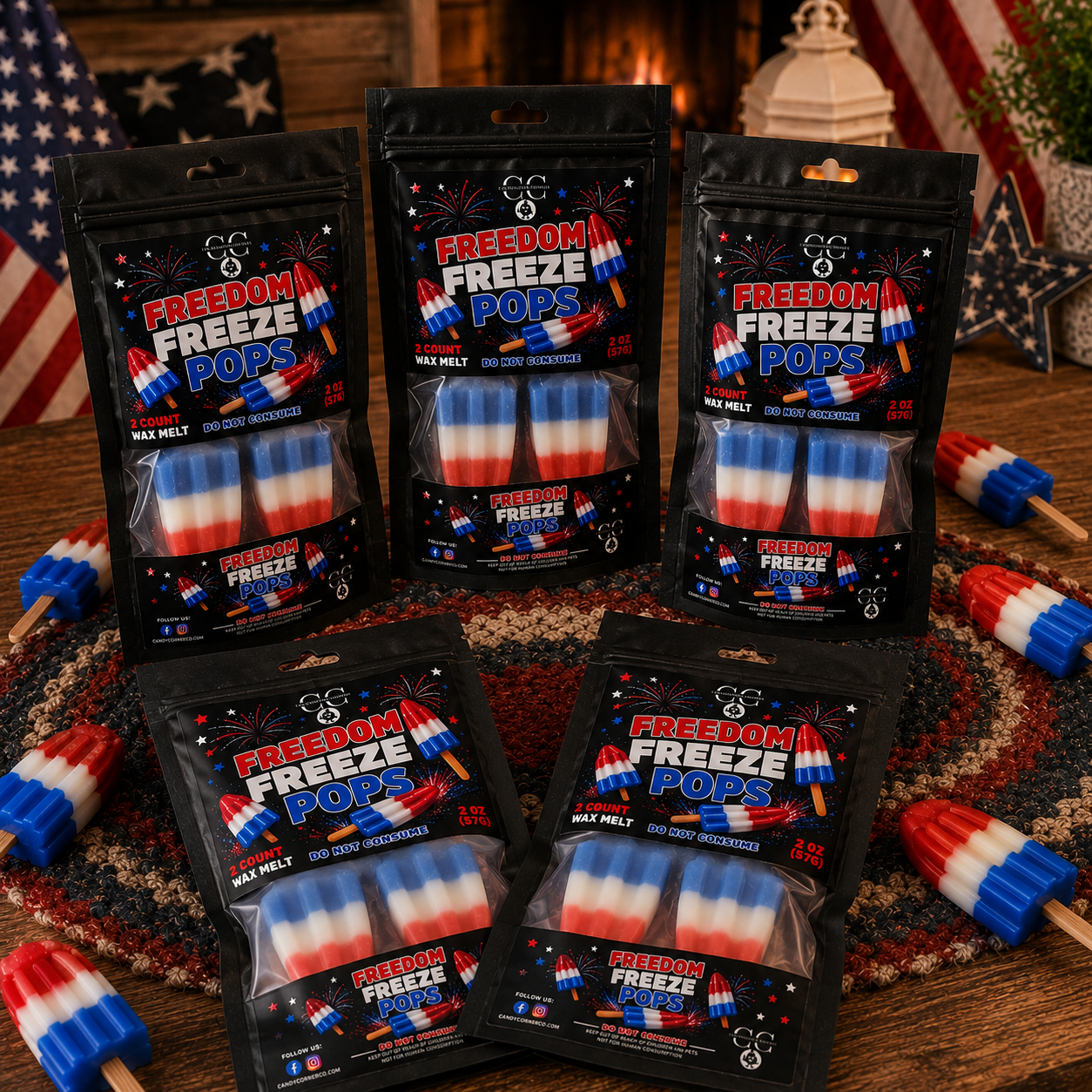 FREEDOM FREEZE POPS - Wax Melts, Scented Coconut Soy, 2oz