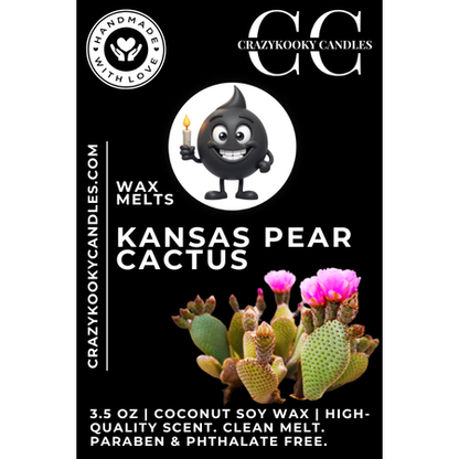 KANSAS PEAR CACTUS - Wax Melts, Scented Coconut Soy, 3.5oz - CrazyKooky Candles LLC