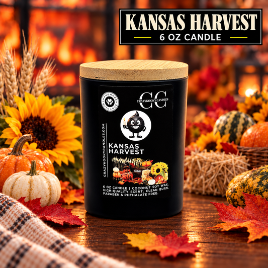 KANSAS HARVEST - Funny Candle, Scented Coconut Soy Candle, 6oz