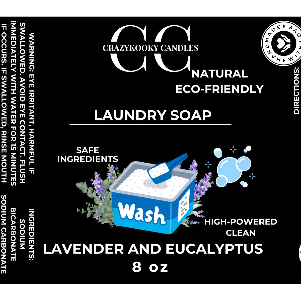 LAUNDRY SOAP - Handmade Laundry Soap, 4oz, 8oz - CrazyKooky Candles LLC