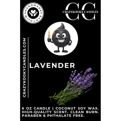 LAVENDER - Funny Candle, Scented Coconut Soy Candle, 6oz - CrazyKooky Candles LLC