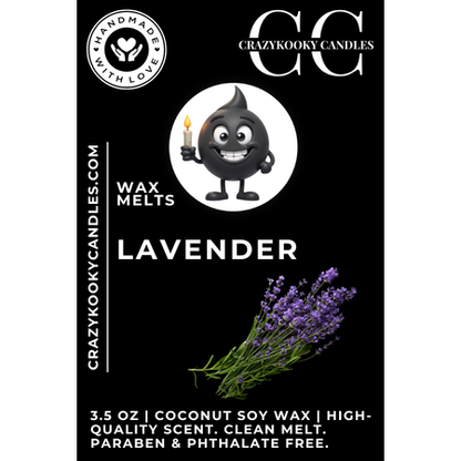 LAVENDER - Wax Melts, Scented Coconut Soy, 3.5oz - CrazyKooky Candles LLC