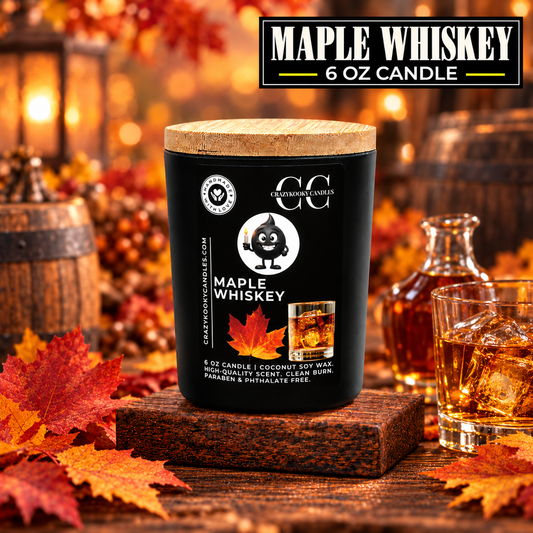 MAPLE WHISKEY - Funny Candle, Scented Coconut Soy Candle, 6oz