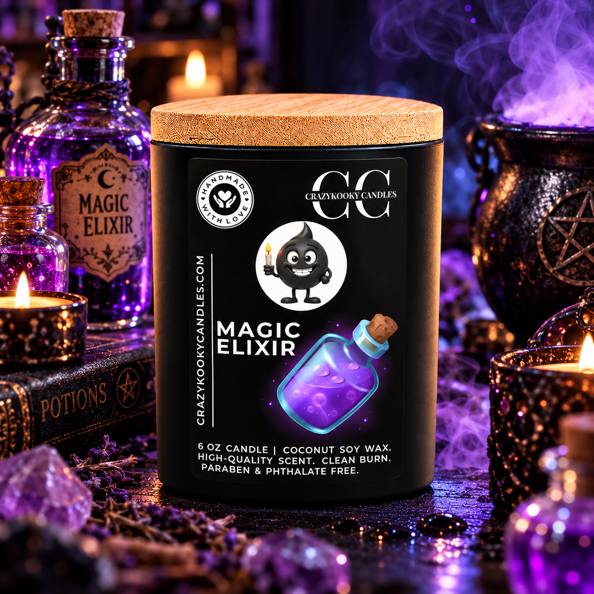 MAGIC ELIXIR - Funny Scented Coconut Soy Candle, 6oz