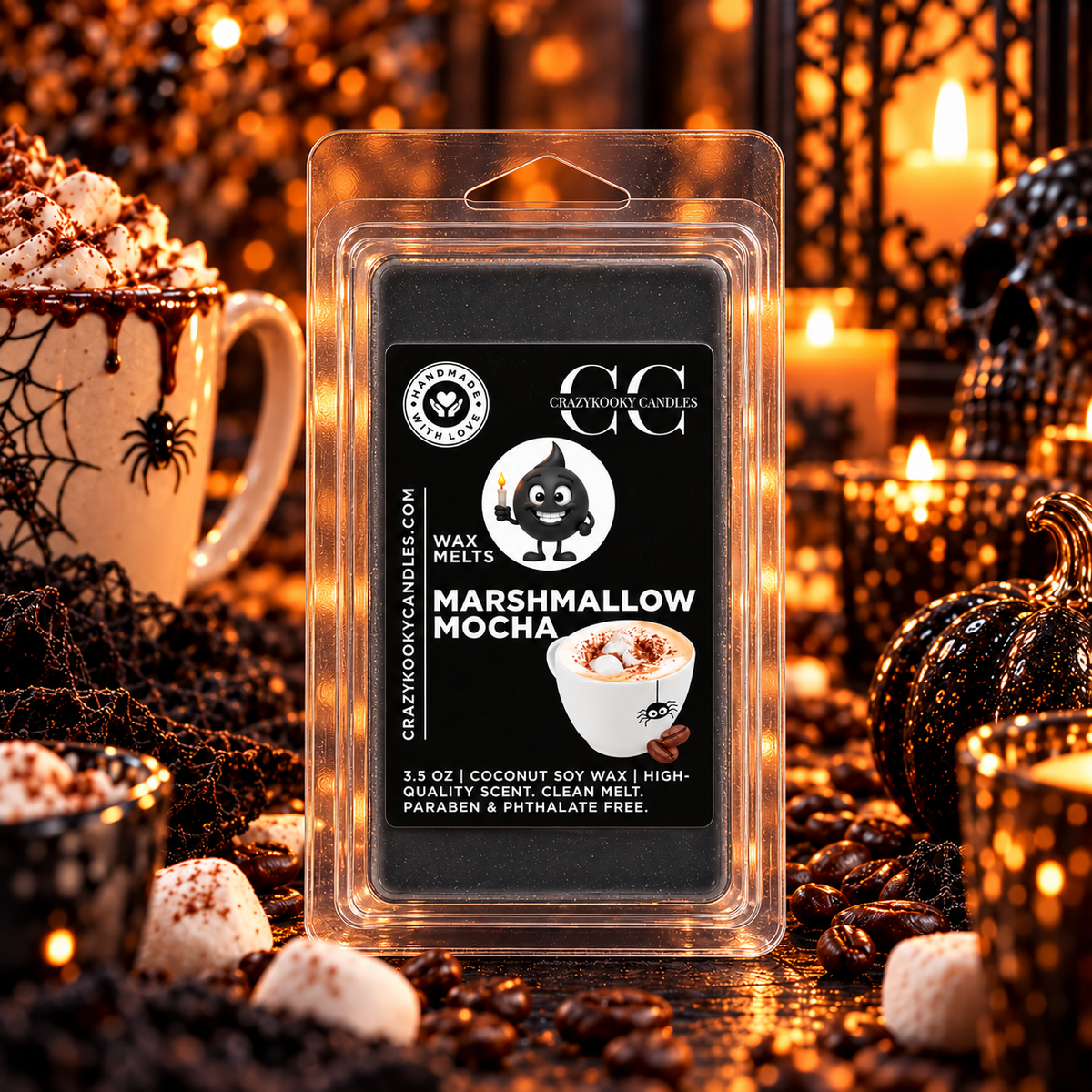 MARSHMALLOW MOCHA - Wax Melts, Scented Coconut Soy, 3.5oz