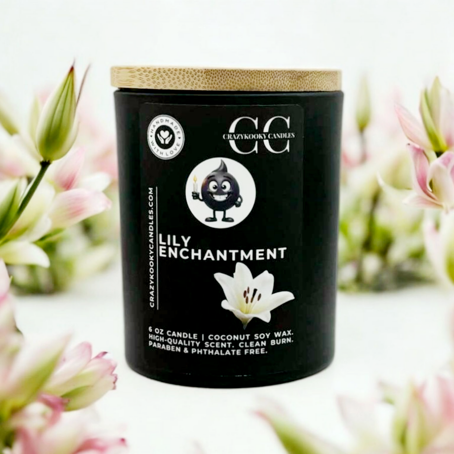 LILY ENCHANTMENT - Funny Candle, Scented Coconut Soy Candle, 6oz - CrazyKooky Candles LLC