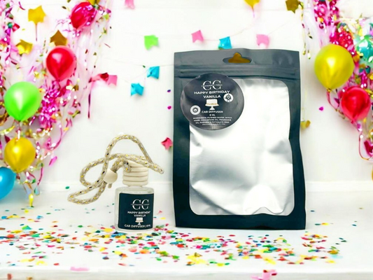 HAPPY BIRTHDAY VANILLA - Car Diffuser, 8ml - CrazyKooky Candles LLC