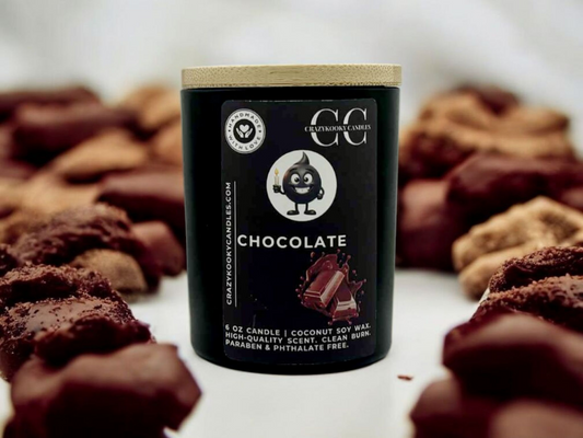 CHOCOLATE - Funny Candle, Scented Coconut Soy Candle, 6oz - CrazyKooky Candles LLC