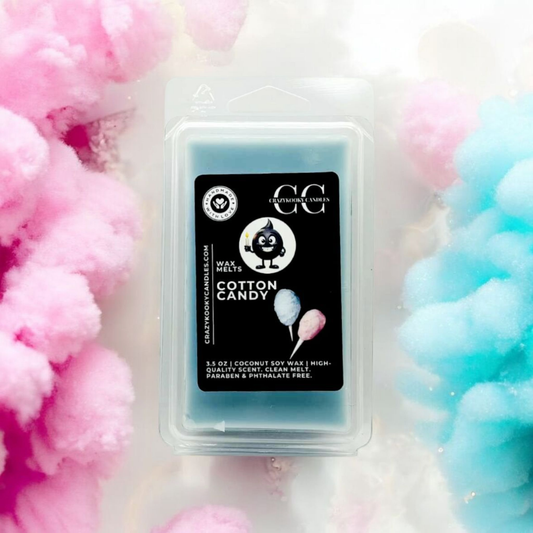 COTTON CANDY - Wax Melts, Scented Coconut Soy, 3.5oz - CrazyKooky Candles LLC