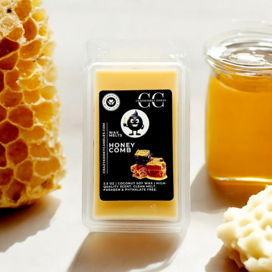 HONEY COMB - Wax Melts, Scented Coconut Soy, 3.5oz - CrazyKooky Candles LLC
