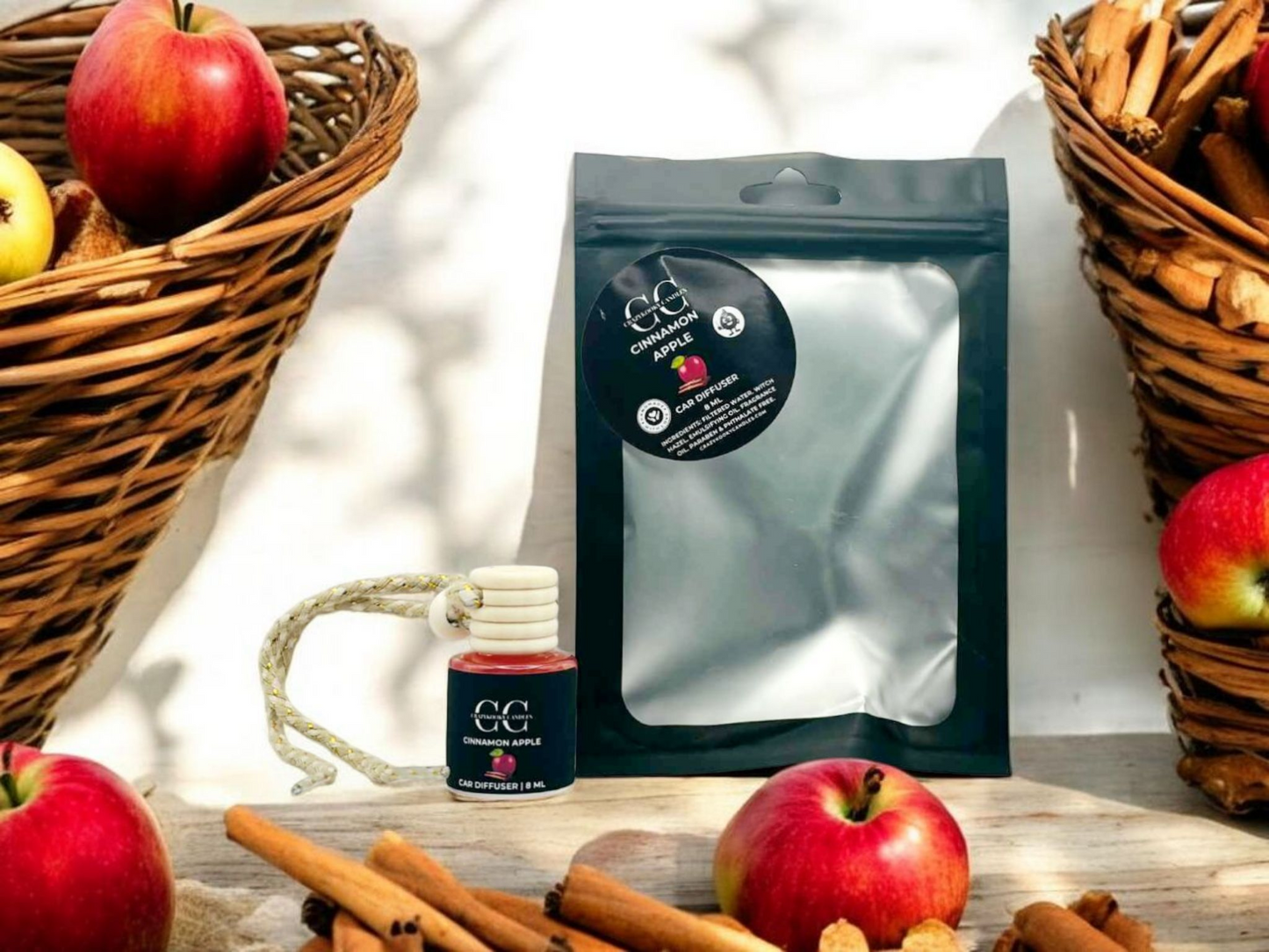 CINNAMON APPLE - Car Diffuser, 8ml - CrazyKooky Candles LLC