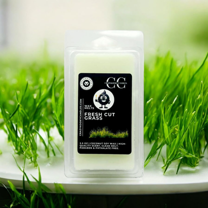 FRESH CUT GRASS - Wax Melts, Scented Coconut Soy, 3.5oz - CrazyKooky Candles LLC
