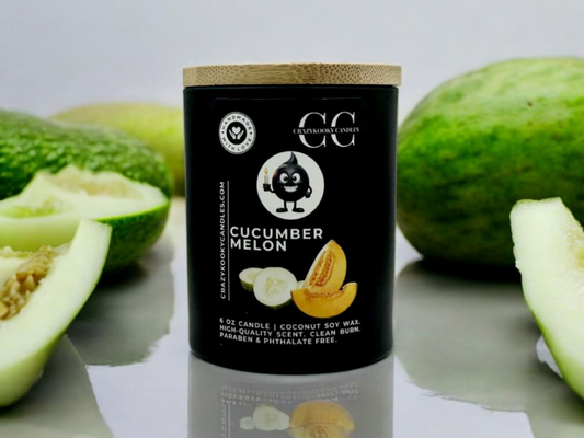 CUCUMBER MELON - Funny Candle, Scented Coconut Soy Candle, 6oz - CrazyKooky Candles LLC