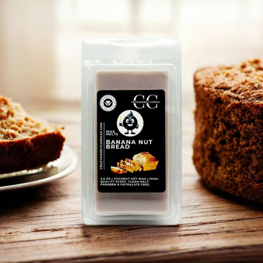 BANANA NUT BREAD - Wax Melts, Scented Coconut Soy, 3.5oz - CrazyKooky Candles LLC