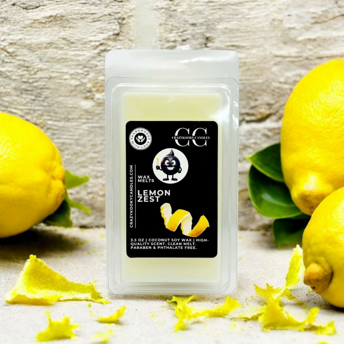 LEMON ZEST - Wax Melts, Scented Coconut Soy, 3.5oz