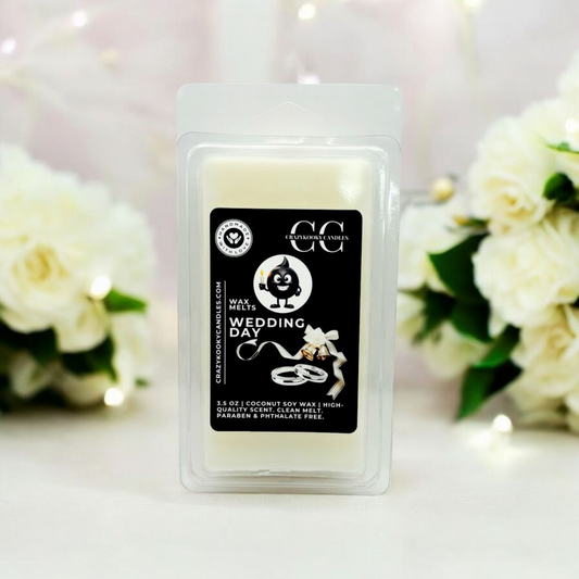 WEDDING DAY - Wax Melts, Scented Coconut Soy, 3.5oz - CrazyKooky Candles LLC