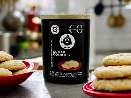 SUGAR COOKIES - Funny Candle, Scented Coconut Soy Candle, 6oz - CrazyKooky Candles LLC