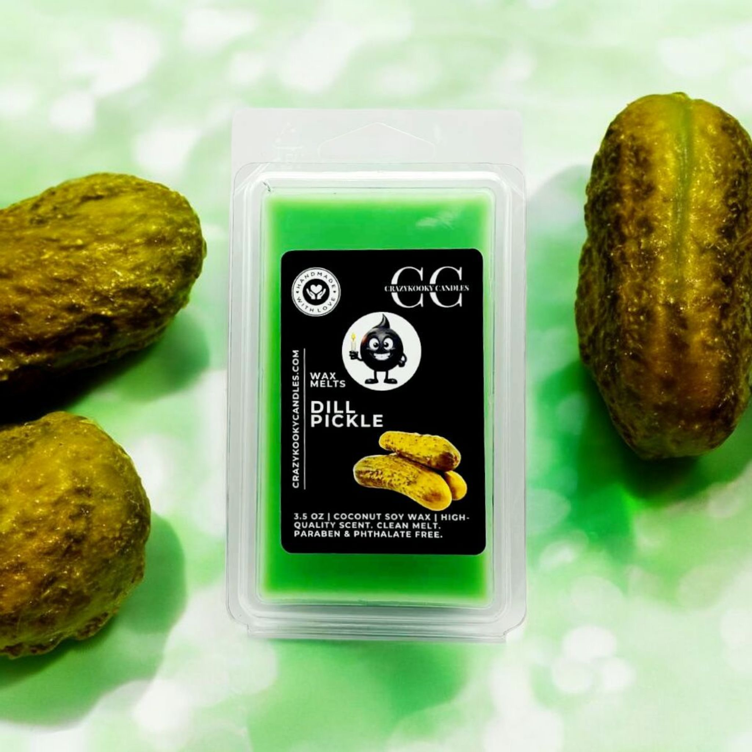 DILL PICKLE - Wax Melts, Scented Coconut Soy, 3.5oz - CrazyKooky Candles LLC