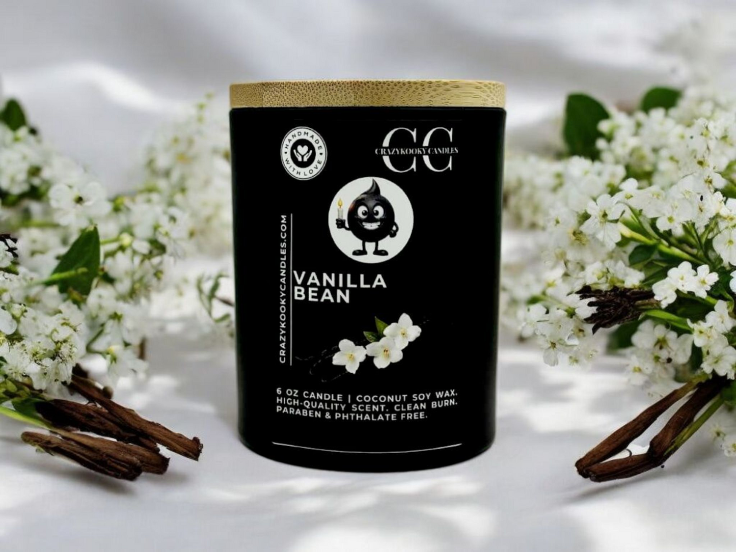 VANILLA BEAN - Funny Candle, Scented Coconut Soy Candle, 6oz - CrazyKooky Candles LLC