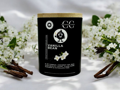 VANILLA BEAN - Funny Candle, Scented Coconut Soy Candle, 6oz - CrazyKooky Candles LLC