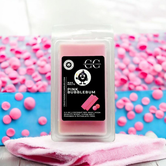 PINK BUBBLEGUM - Wax Melts, Scented Coconut Soy, 3.5oz - CrazyKooky Candles LLC