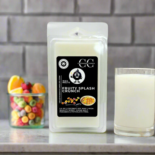 FRUITY SPLASH CRUNCH - Wax Melts, Scented Coconut Soy, 3.5oz - CrazyKooky Candles LLC