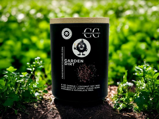 GARDEN DIRT - Funny Candle, Scented Coconut Soy Candle, 6oz - CrazyKooky Candles LLC