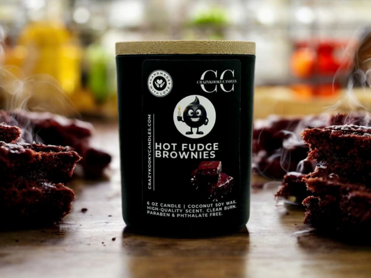 HOT FUDGE BROWNIES - Funny Candle, Scented Coconut Soy Candle, 6oz - CrazyKooky Candles LLC