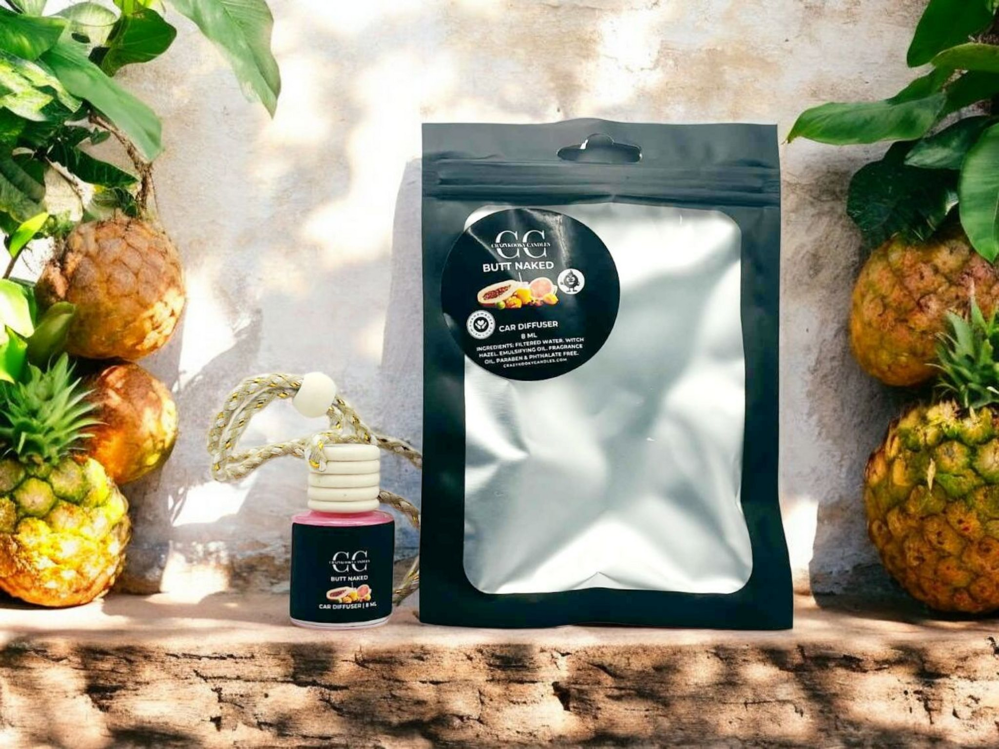 BUTT NAKED - Car Diffuser, 8ml - CrazyKooky Candles LLC