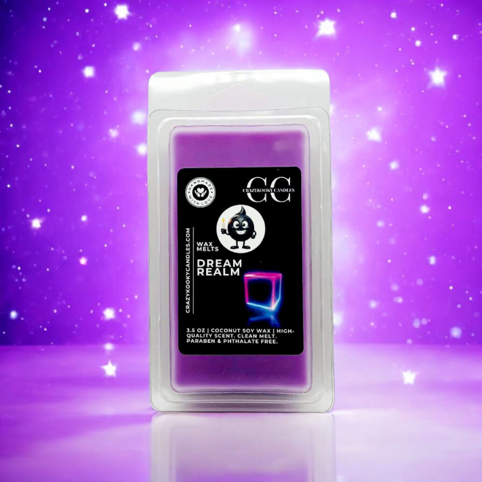 DREAM REALM - Wax Melts, Scented Coconut Soy, 3.5oz - CrazyKooky Candles LLC