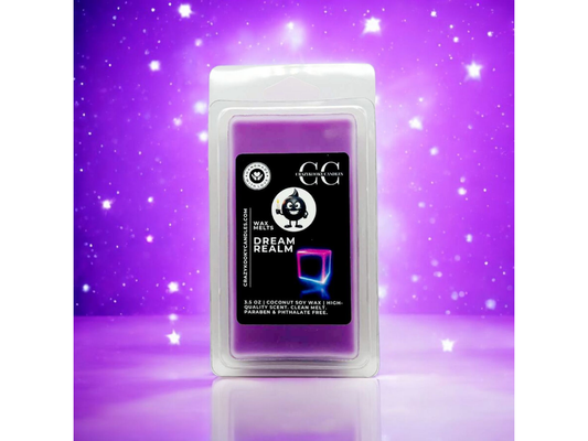 DREAM REALM - Wax Melts, Scented Coconut Soy, 3.5oz - CrazyKooky Candles LLC