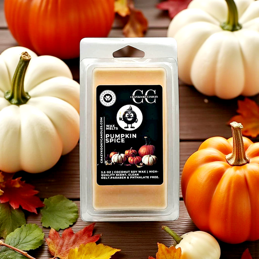 PUMPKIN SPICE - Wax Melts, Scented Coconut Soy, 3.5oz - CrazyKooky Candles LLC
