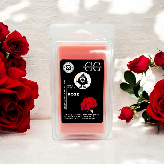 ROSE - Wax Melts, Scented Coconut Soy, 3.5oz - CrazyKooky Candles LLC