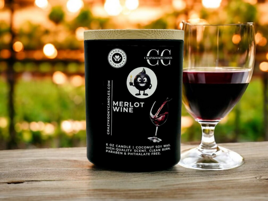 MERLOT WINE - Funny Candle, Scented Coconut Soy Candle, 6oz - CrazyKooky Candles LLC
