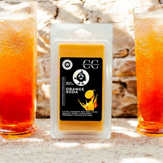 ORANGE SODA - Wax Melts, Scented Coconut Soy, 3.5oz - CrazyKooky Candles LLC