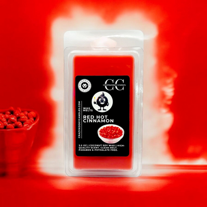 RED HOT CINNAMON - Wax Melts, Scented Coconut Soy, 3.5oz - CrazyKooky Candles LLC