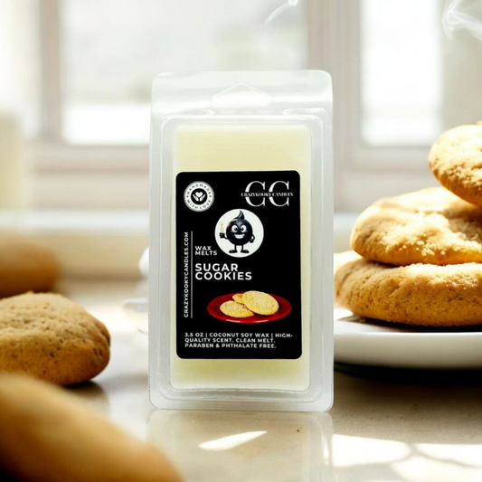 SUGAR COOKIES - Wax Melts, Scented Coconut Soy, 3.5oz - CrazyKooky Candles LLC