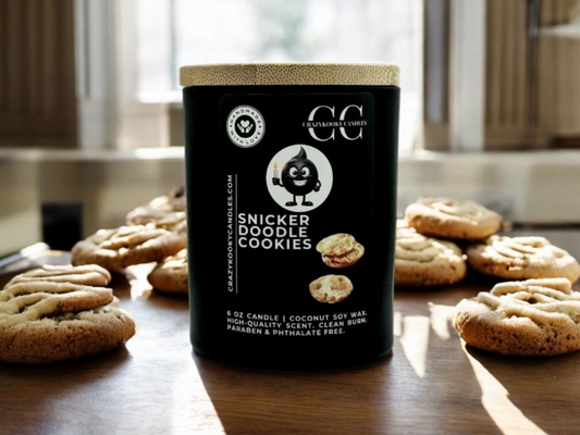 SNICKERDOODLE COOKIES - Funny Candle, Scented Coconut Soy Candle, 6oz - CrazyKooky Candles LLC