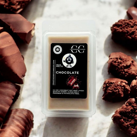 CHOCOLATE - Wax Melts, Scented Coconut Soy, 3.5oz - CrazyKooky Candles LLC