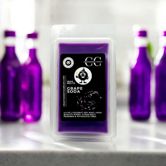 GRAPE SODA - Wax Melts, Scented Coconut Soy, 3.5oz - CrazyKooky Candles LLC