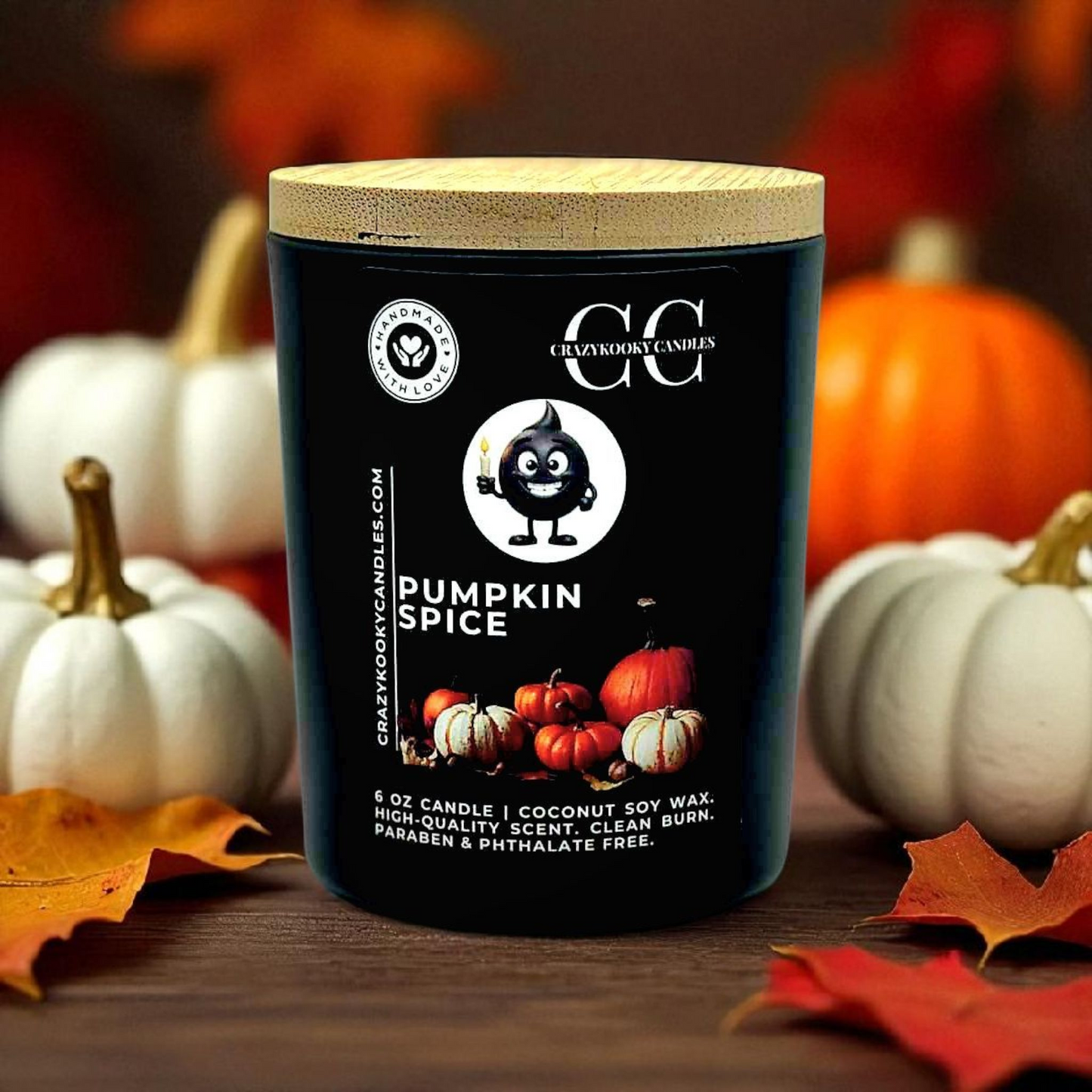 PUMPKIN SPICE - Funny Candle, Scented Coconut Soy Candle, 6oz - CrazyKooky Candles LLC