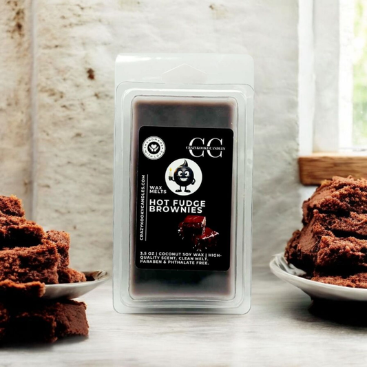 HOT FUDGE BROWNIES - Wax Melts, Scented Coconut Soy, 3.5oz - CrazyKooky Candles LLC