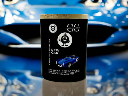 NEW CAR - Funny Candle, Scented Coconut Soy Candle, 6oz - CrazyKooky Candles LLC
