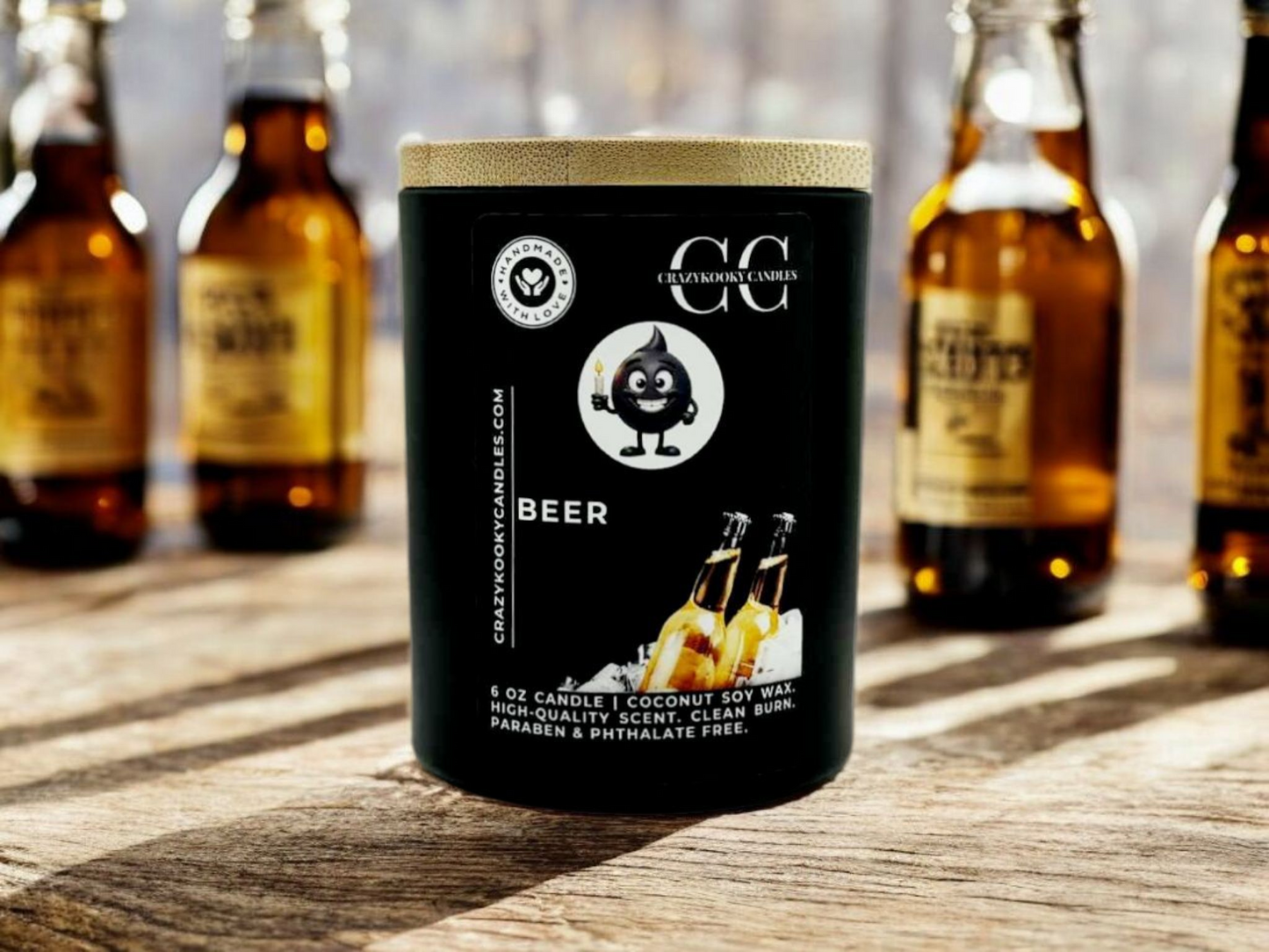 BEER - Funny Candle, Scented Coconut Soy Candle, 6oz - CrazyKooky Candles LLC